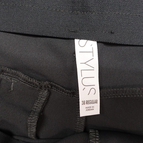 Stylus Chino Pants Men's Size 38 Gray Slash Pockets Regular Fit 100% Polyester - Picture 5 of 8